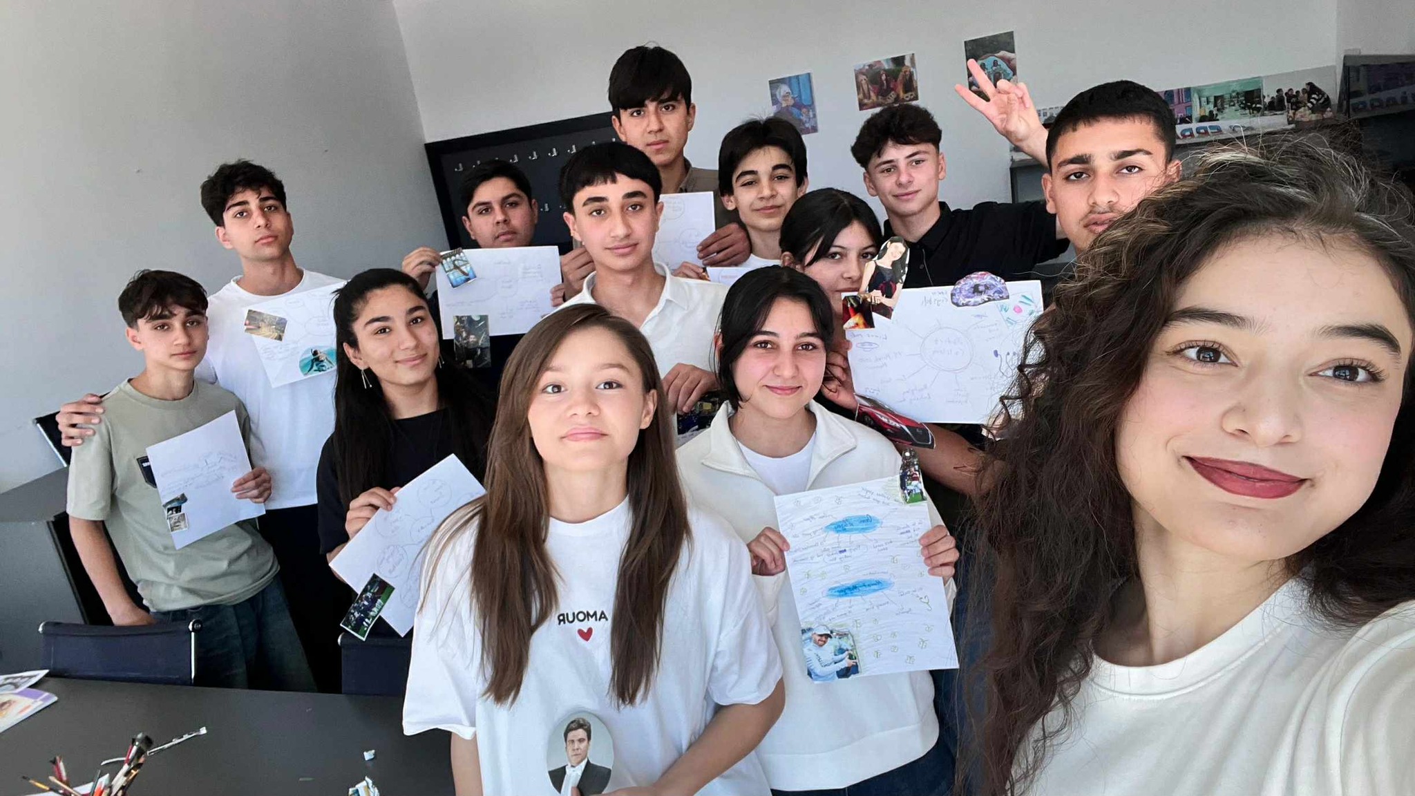 Presentations by members of the English language course at the "Saral Development and Education Center"